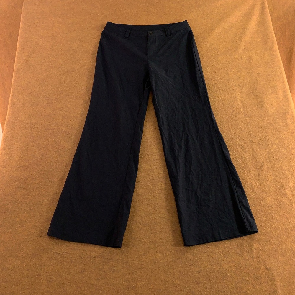 Forever 21 Women Large Black Wide Leg Stretch Trousers Pants New